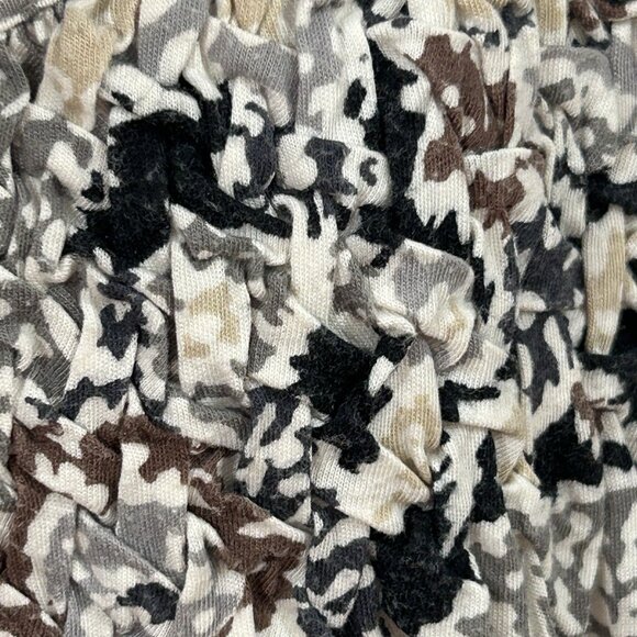 VTG ELLE Women’s Blouse M Paisley Knit Top Side Tie Waist Flutter Cap Sleeve - Picture 3 of 10